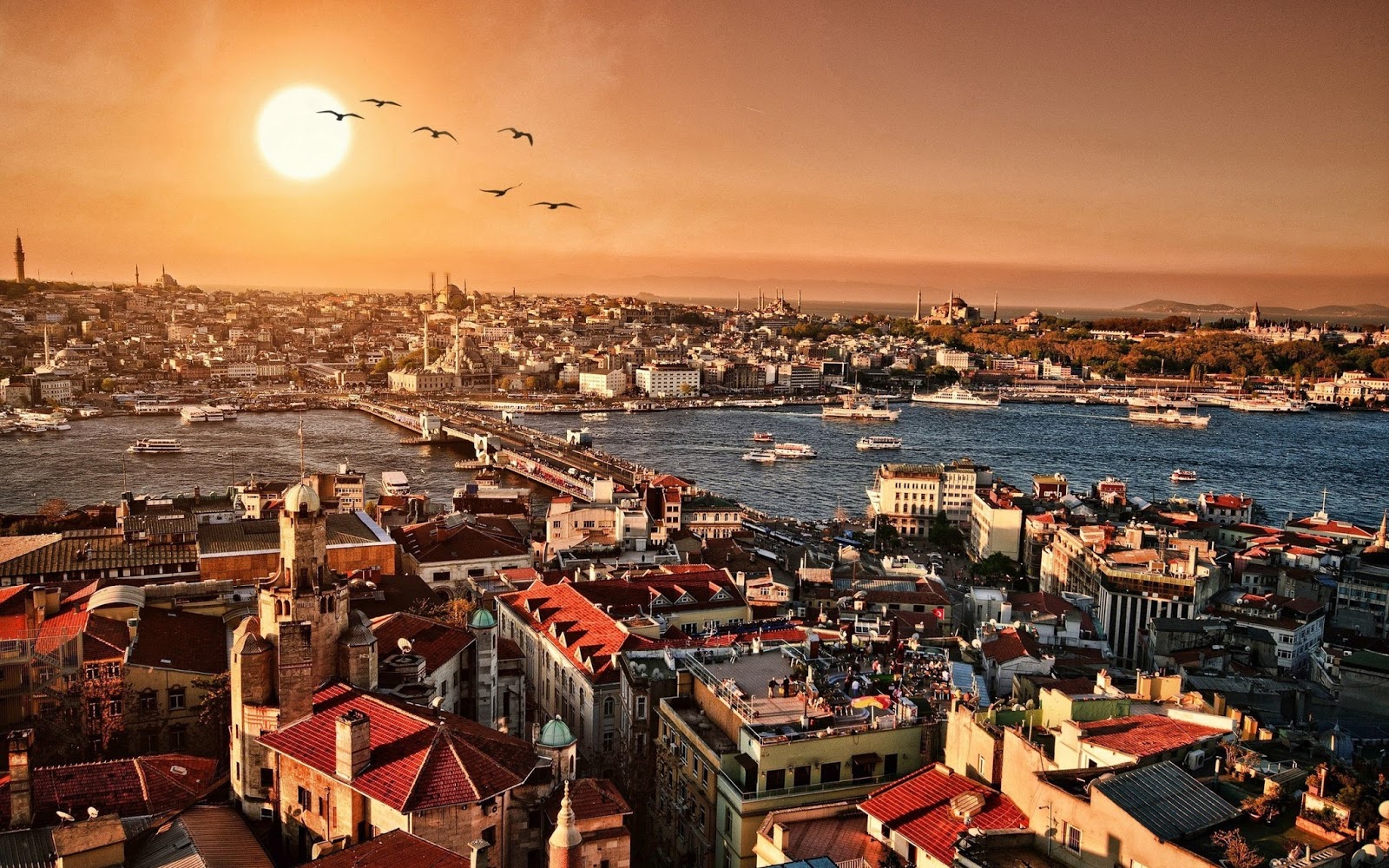 Magnificent view over the city of Istambul, Turkiey